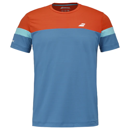 T Shirt Babolat Perf Crew Neck Tee Bleu/Orange (M)