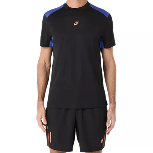 T Shirt Asics Court Noir/Orange